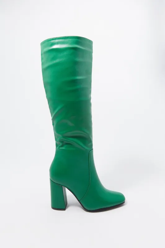 Faux-Leather Knee High Boot sold by Charlotte Russe