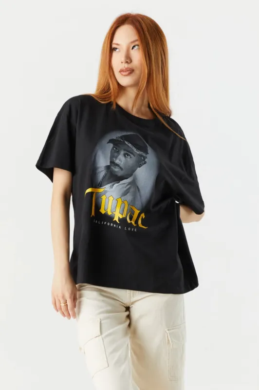 Tupac Graphic Boyfriend T-Shirt sold by Charlotte Russe
