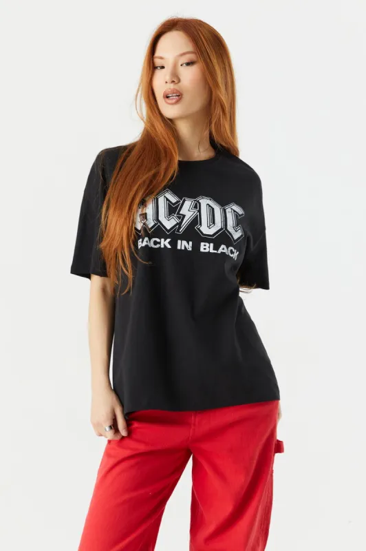 ACDC Graphic Boyfriend T-Shirt sold by Charlotte Russe