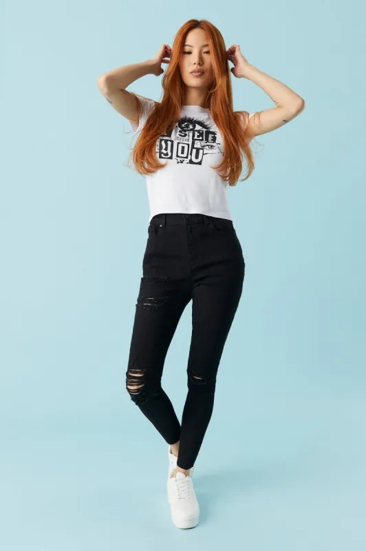 Refuge Miami Distressed Crop Skinny Jean sold by Charlotte Russe