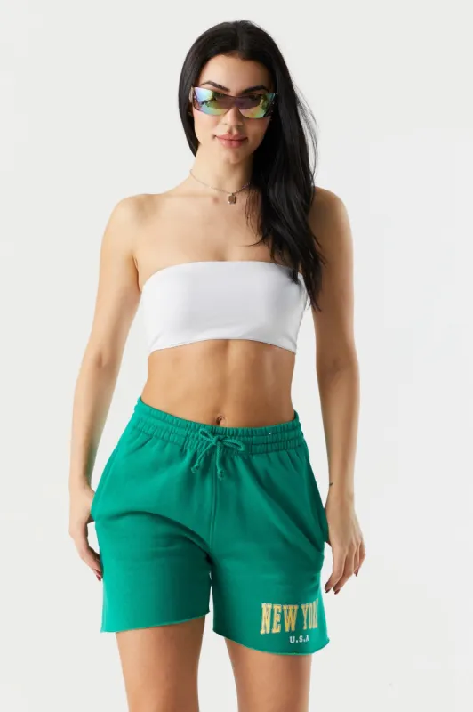 Fleece New York Graphic Short sold by Charlotte Russe