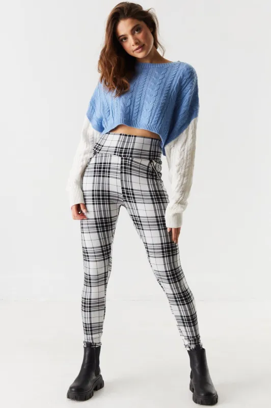 Super Soft Plaid High-Rise Zip Pocket Legging sold by Charlotte Russe