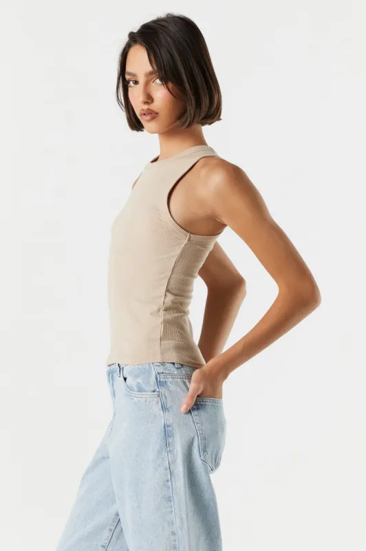 Ribbed High Neck Tank sold by Charlotte Russe