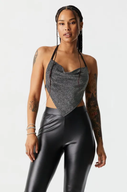 Sparkly Slinky Cowl Neck Halter Tank sold by Charlotte Russe