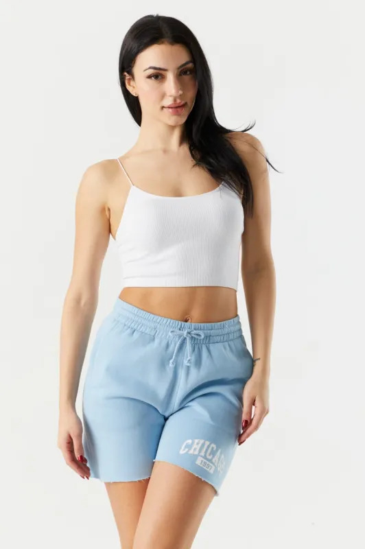 Fleece Chicago Graphic Short sold by Charlotte Russe