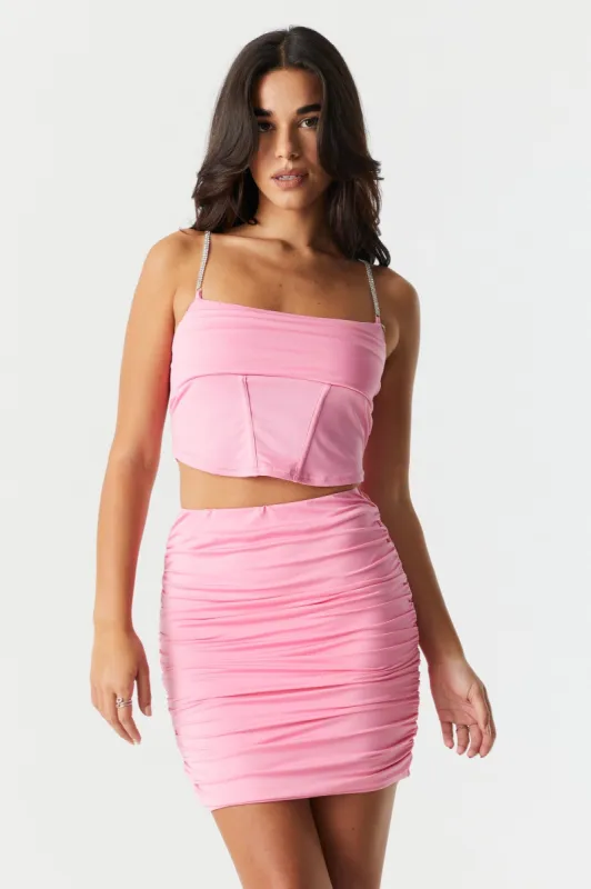 Rhinestone Strap Bustier Top made by Charlotte Russe