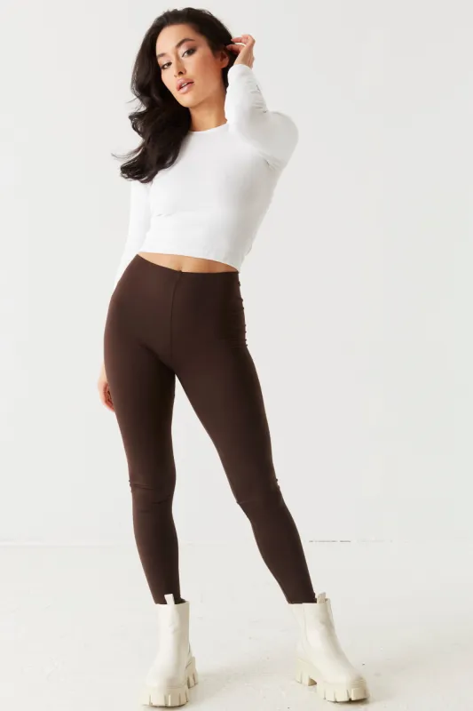 Leggings Cintura Alta de Textura Suave sold by Charlotte Russe