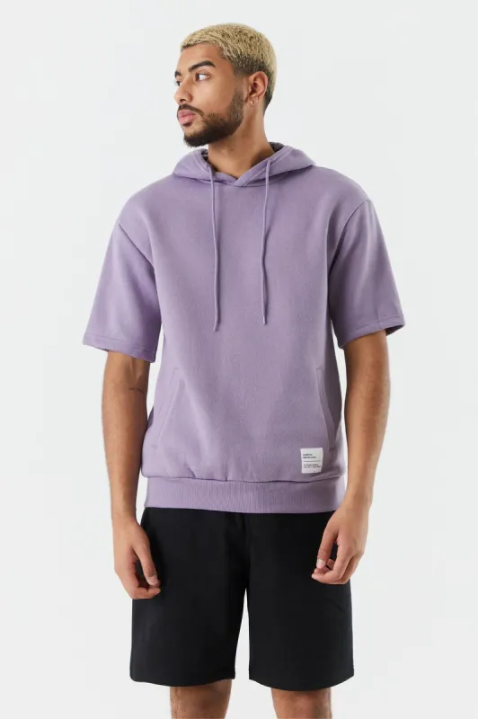 Basic Fleece Short Sleeve Hoodie sold by Charlotte Russe