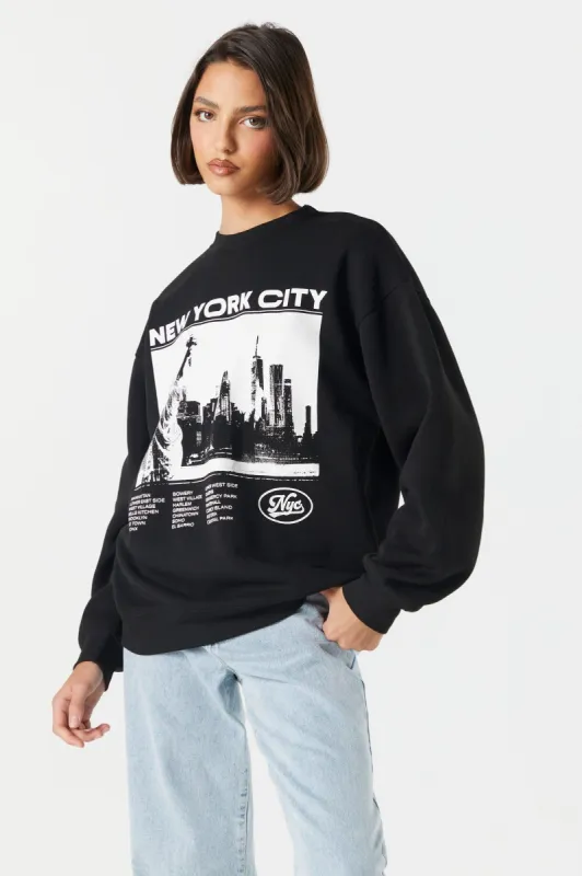 New York City Graphic Fleece Sweatshirt sold by Charlotte Russe
