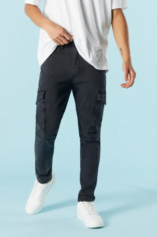 Black Wash Denim Jogger sold by Charlotte Russe
