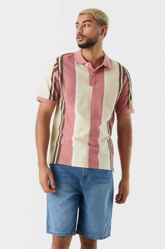 Pink Striped Polo Shirt sold by Charlotte Russe