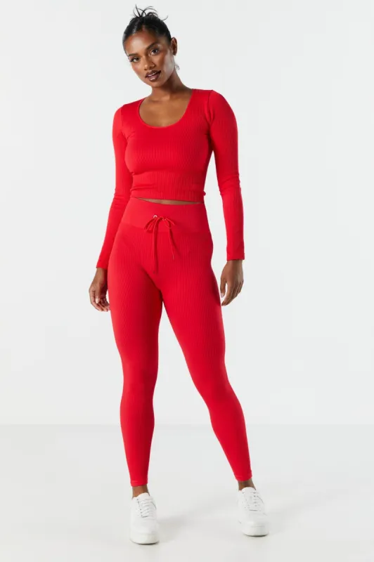 Sommer Ray Seamless Ribbed Self Tie Active Legging sold by Charlotte Russe