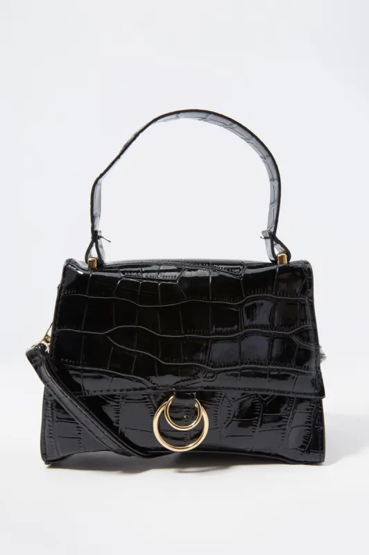 Croc Embossed Hand Bag sold by Charlotte Russe