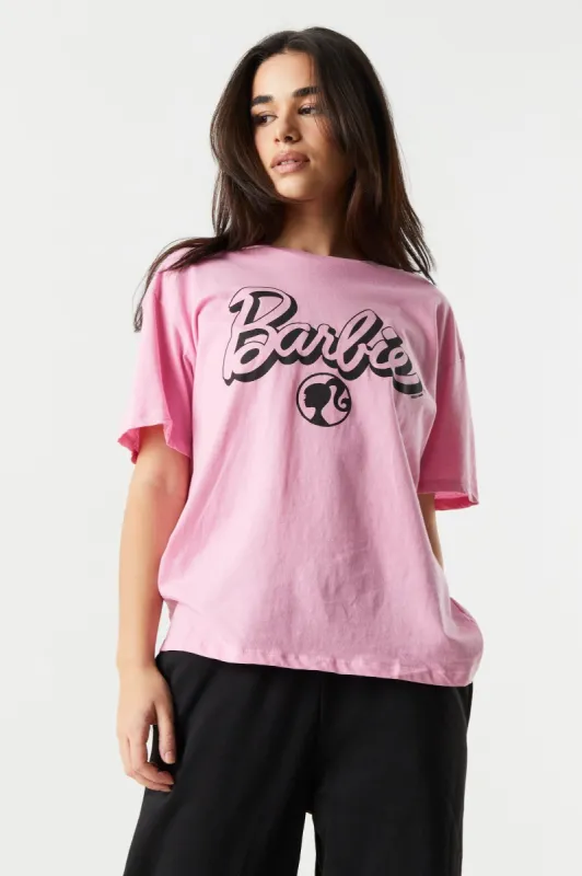 Pink Barbie Graphic Boyfriend T-Shirt sold by Charlotte Russe