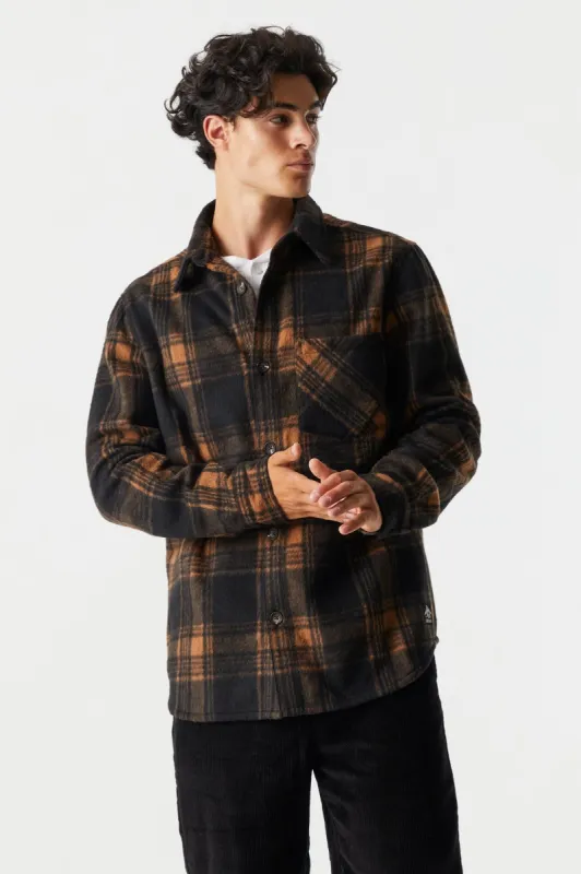 Orange Plaid Flannel Shacket sold by Charlotte Russe