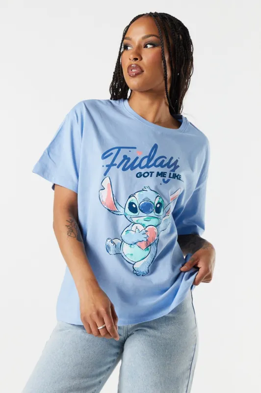 Stitch Friday Graphic Boyfriend T-Shirt sold by Charlotte Russe
