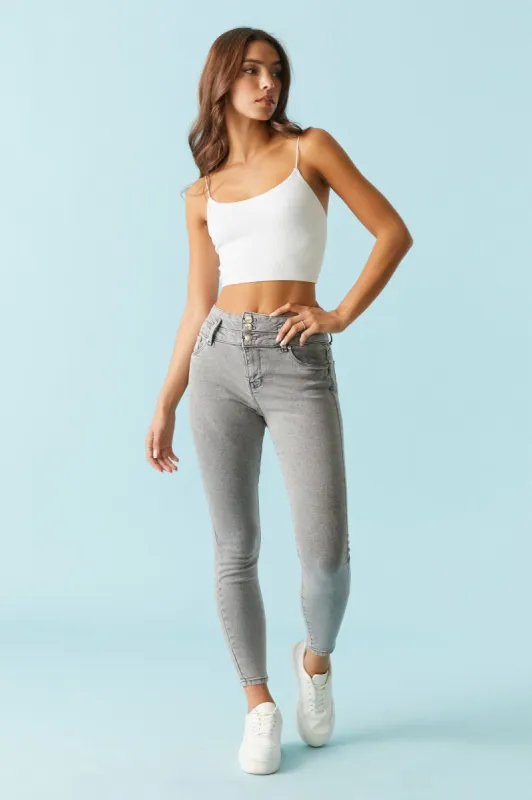 Refuge Gray Wash Push-Up Skinny Jean sold by Charlotte Russe