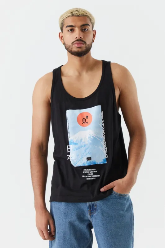 Mount Fuji Graphic Tank sold by Charlotte Russe
