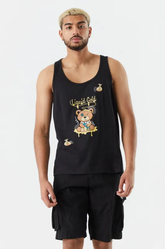 Liquid Gold Graphic Tank sold by Charlotte Russe