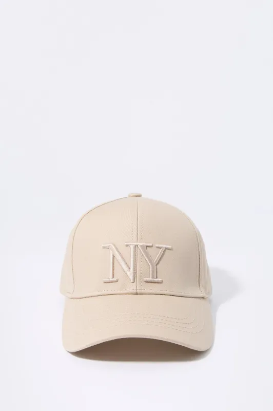 Beige NY Embroidered Baseball Hat sold by Charlotte Russe