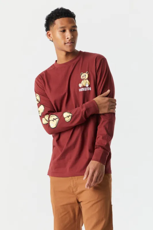 Unbeaten Teddy Graphic Long Sleeve Top sold by Charlotte Russe