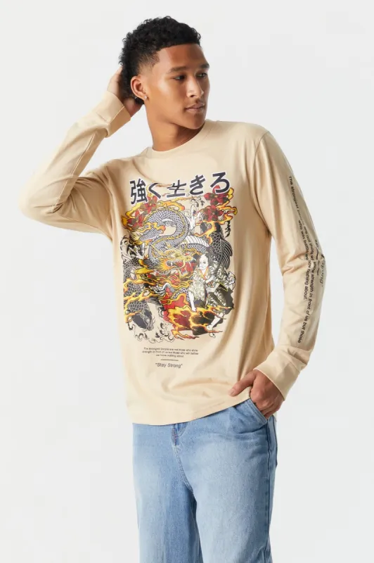 Fire Dragon Graphic Long Sleeve Top sold by Charlotte Russe