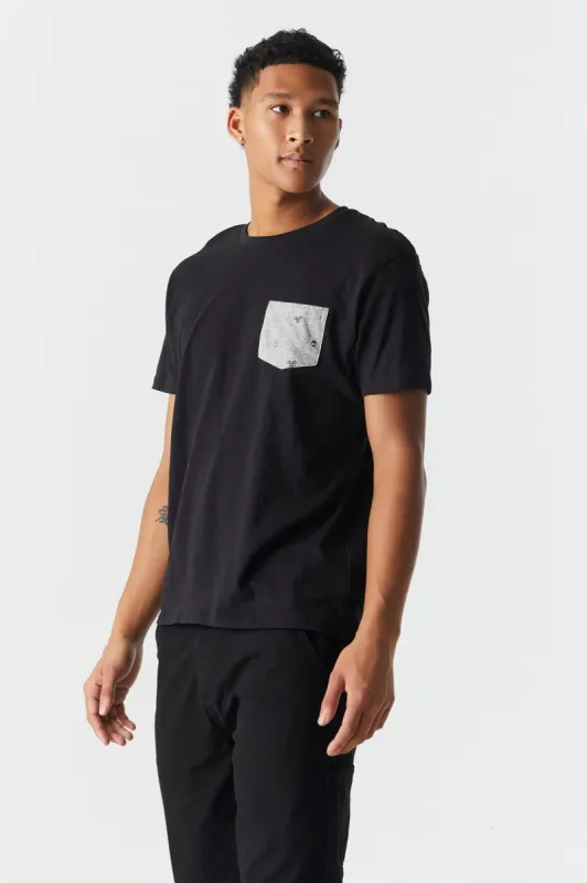 Ditsy Lumberjack Print Pocket T-Shirt sold by Charlotte Russe