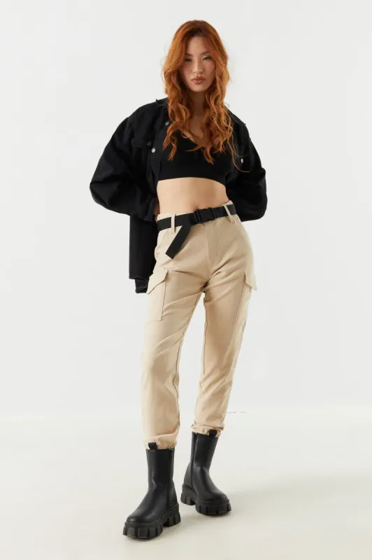 Belted Slim Cargo Jogger sold by Charlotte Russe