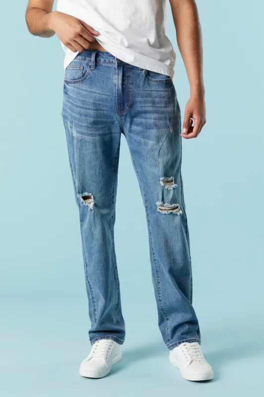 Medium Wash Distressed Regular Jean sold by Charlotte Russe