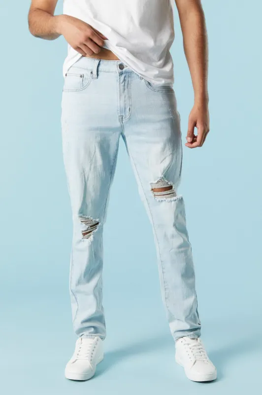 Light Wash Distressed Slim Jean sold by Charlotte Russe