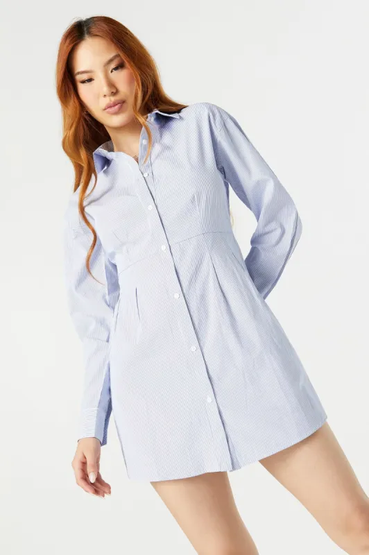 Button-Up Long Sleeve Shirt Dress sold by Charlotte Russe