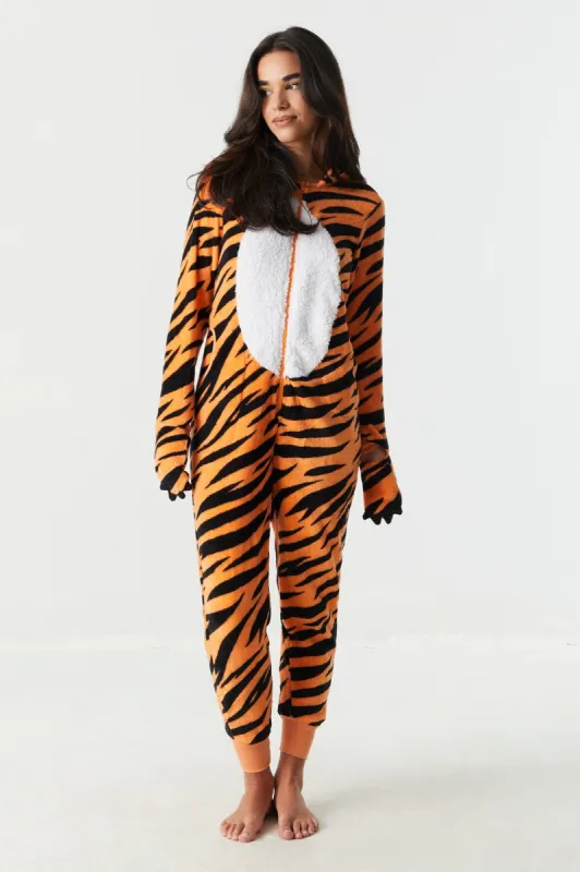 3D Tiger Hood Plush Onesie sold by Charlotte Russe