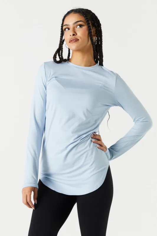 Ribbed Henley Long Top sold by Charlotte Russe