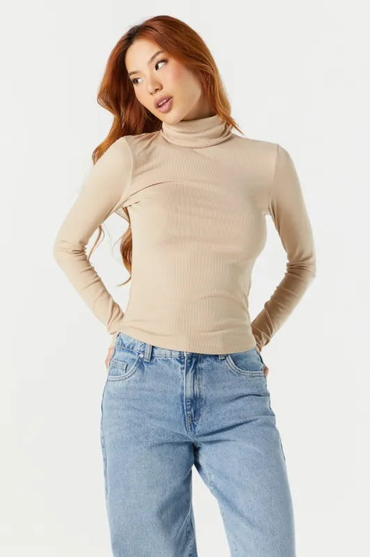 Ribbed Long Sleeve Turtleneck sold by Charlotte Russe
