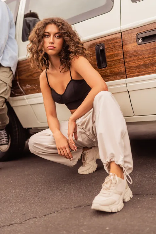 Faux-Leather Mesh Chunky Lace-Up Sneaker sold by Charlotte Russe