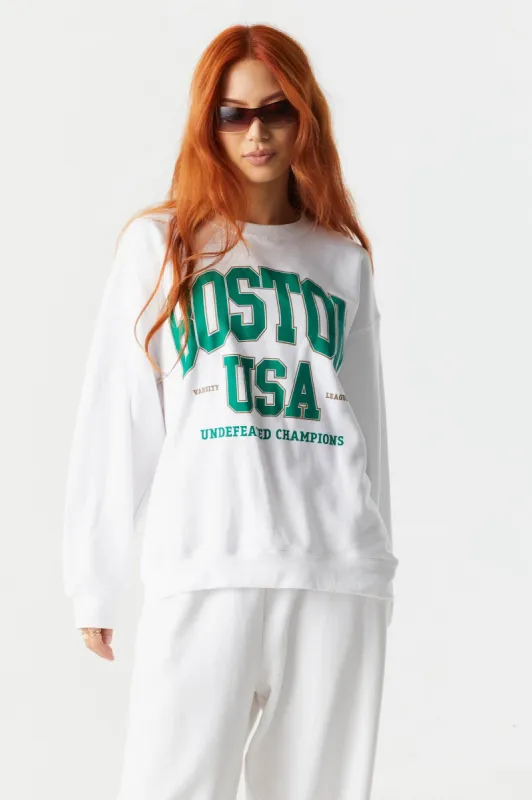 Boston Graphic Sweatshirt sold by Charlotte Russe