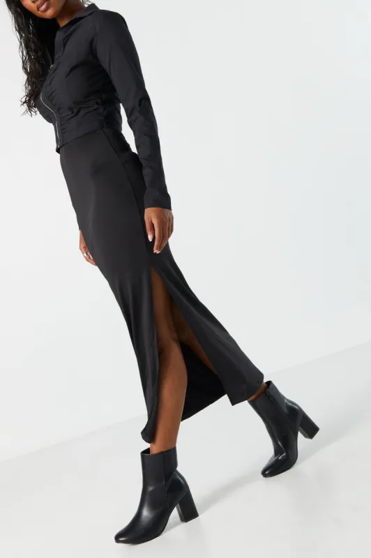 Faux-Leather Heeled Bootie sold by Charlotte Russe