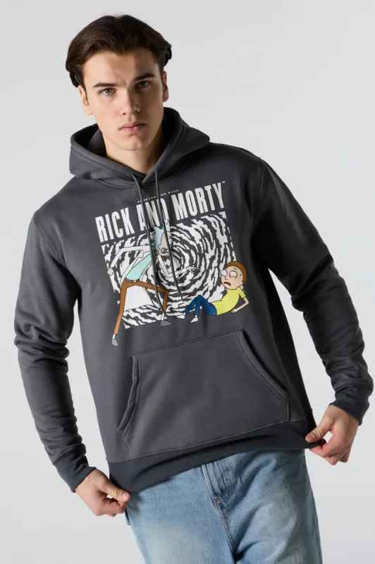 Rick and Morty Graphic Fleece Hoodie sold by Charlotte Russe