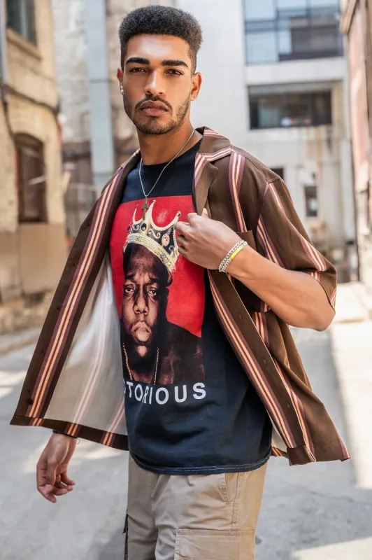 Striped Relaxed Button-Up Top sold by Charlotte Russe