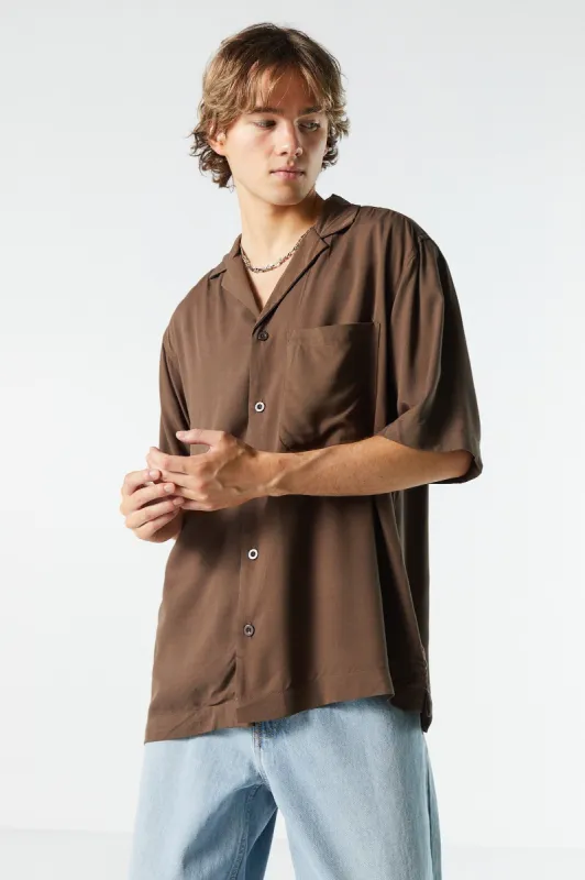 Relaxed Button-Up Top sold by Charlotte Russe