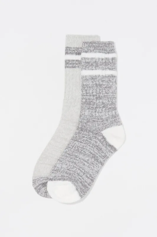 Contrast Stripe Soft Socks (2 Pack) sold by Charlotte Russe