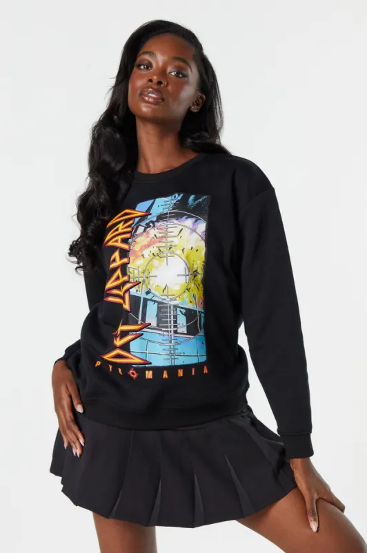 Def Leppard Graphic Fleece Sweatshirt sold by Charlotte Russe