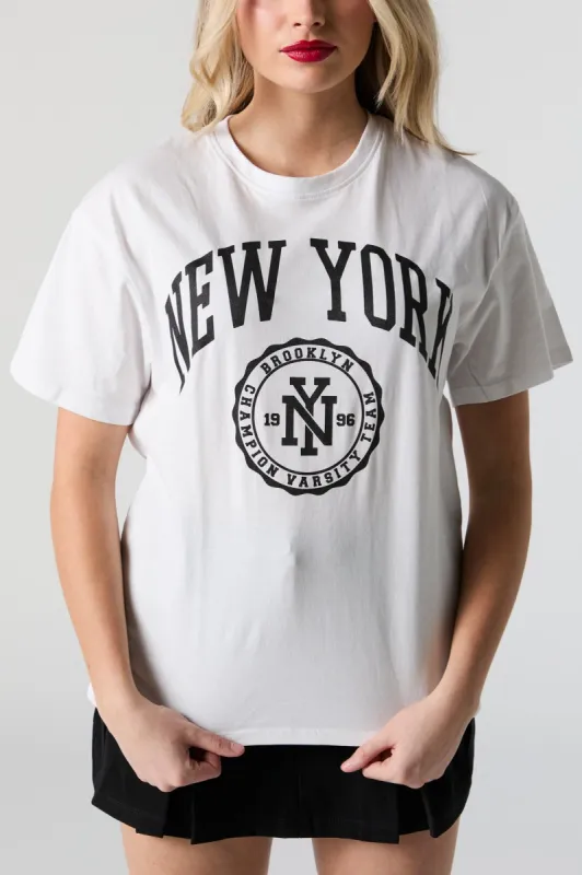 New York Graphic Boyfriend T-Shirt made by Stitches