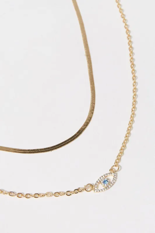 14k Gold Plated Evil Eye Necklace Set (2 Pack) sold by Charlotte Russe