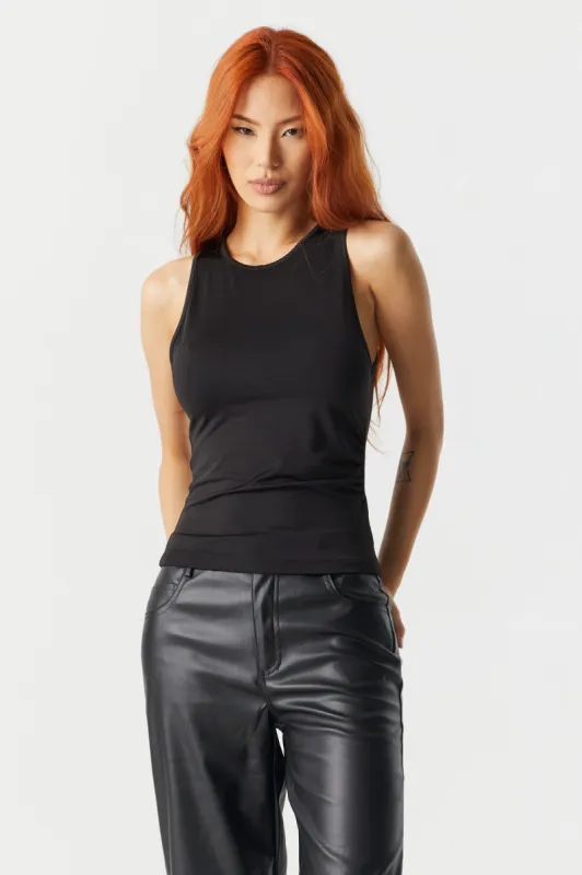 High Neck Ruched Contour Tank sold by Charlotte Russe
