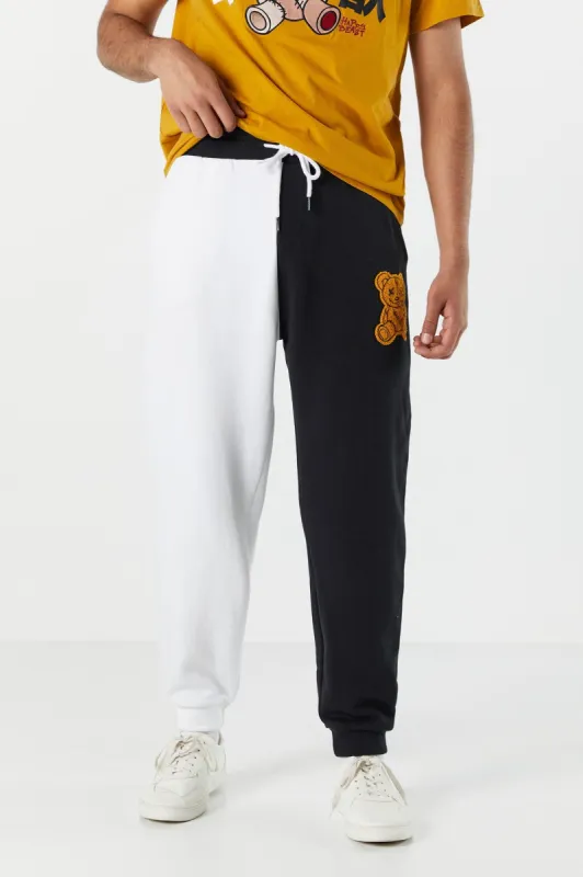 Teddy Embroidered Colour Block Fleece Jogger sold by Charlotte Russe