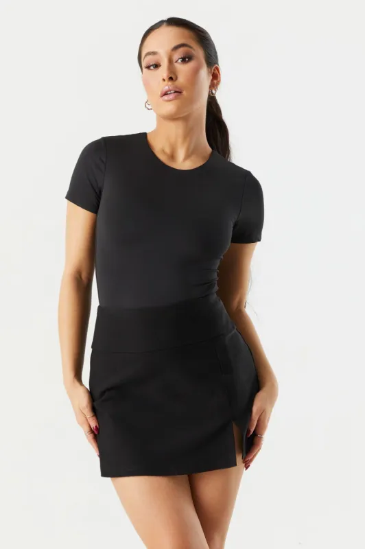 Short Sleeve Double Layer Contour Bodysuit sold by Charlotte Russe