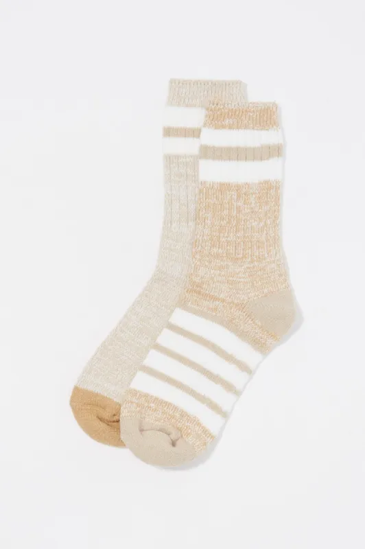 Varsity Stripe Soft Socks (2 Pack) sold by Charlotte Russe