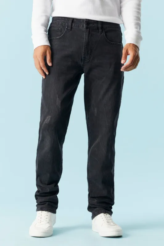 Scratched Black Wash Slim Jean sold by Charlotte Russe