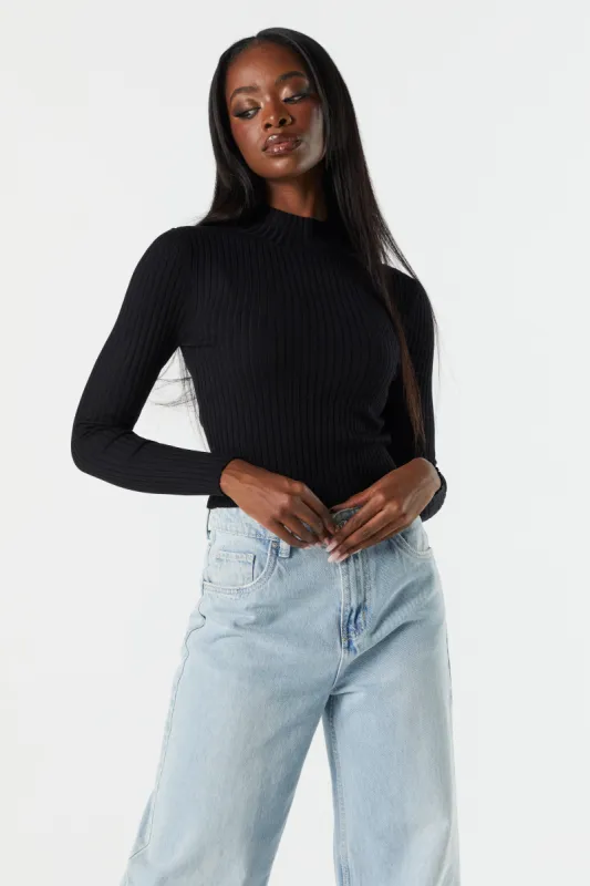 Mock Neck Long Sleeve Fine Knit Sweater sold by Charlotte Russe